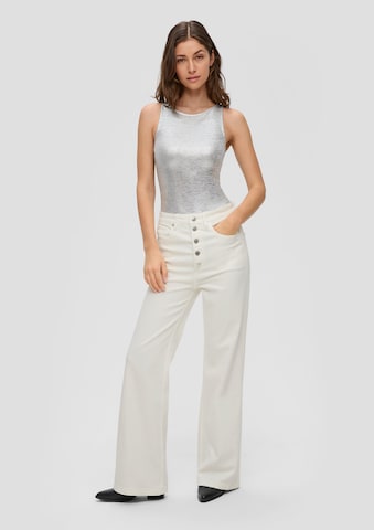 QS Wide leg Jeans 'Catie' in Beige: voorkant