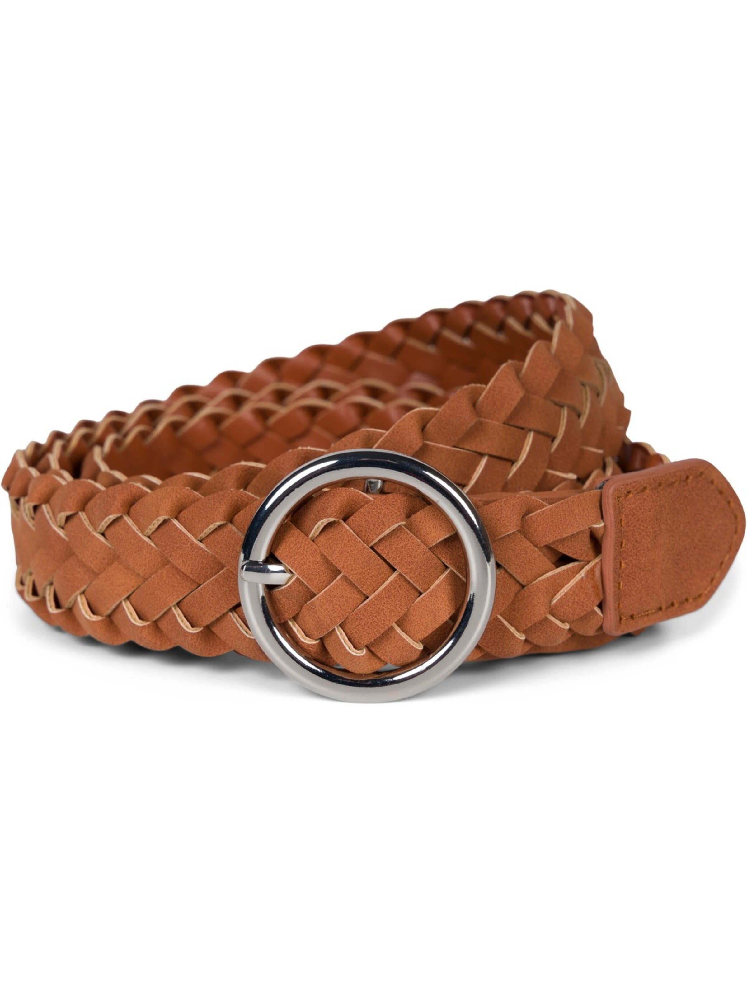 styleBREAKER Gürtel 'Schmaler Flechtgürtel'‌‌ in Braun