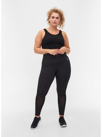 Skinny Pantalon fonctionnel 'ATEXT' Active by Zizzi en noir : devant