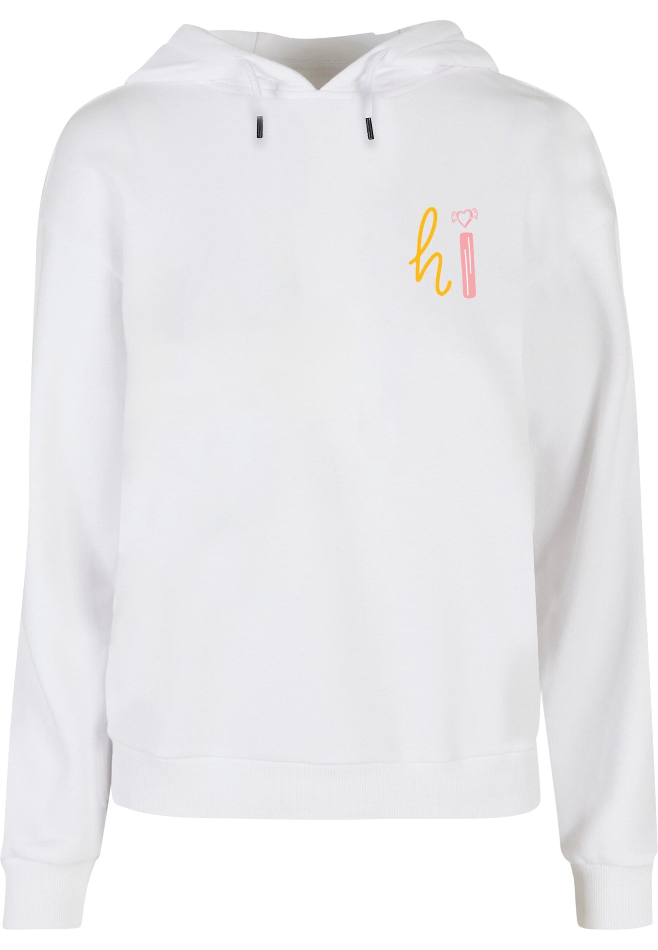 Merchcode Sweatshirt 'Wording - Hi' in Wit: voorkant