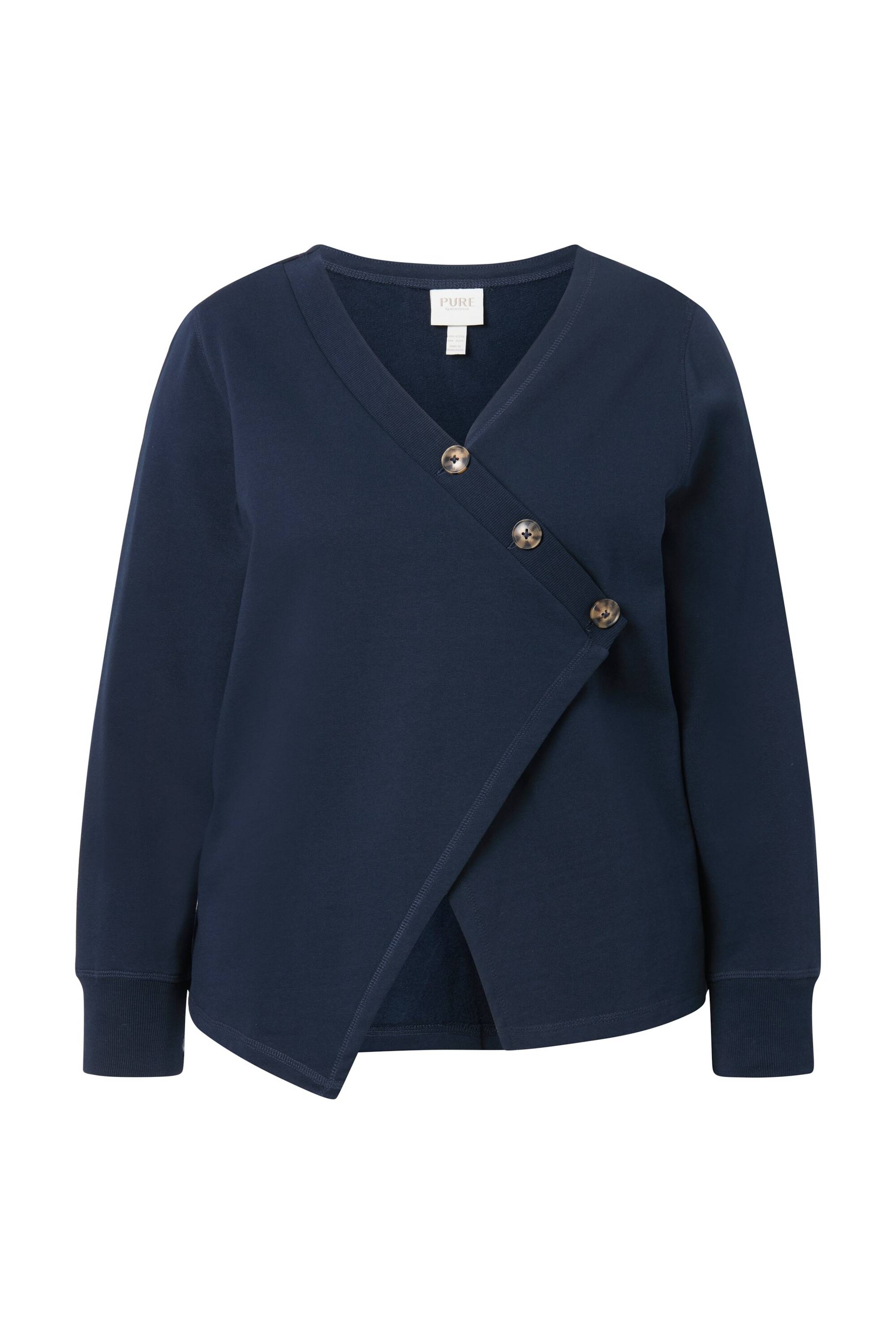 Ulla Popken Sweatvest in Blauw: voorkant