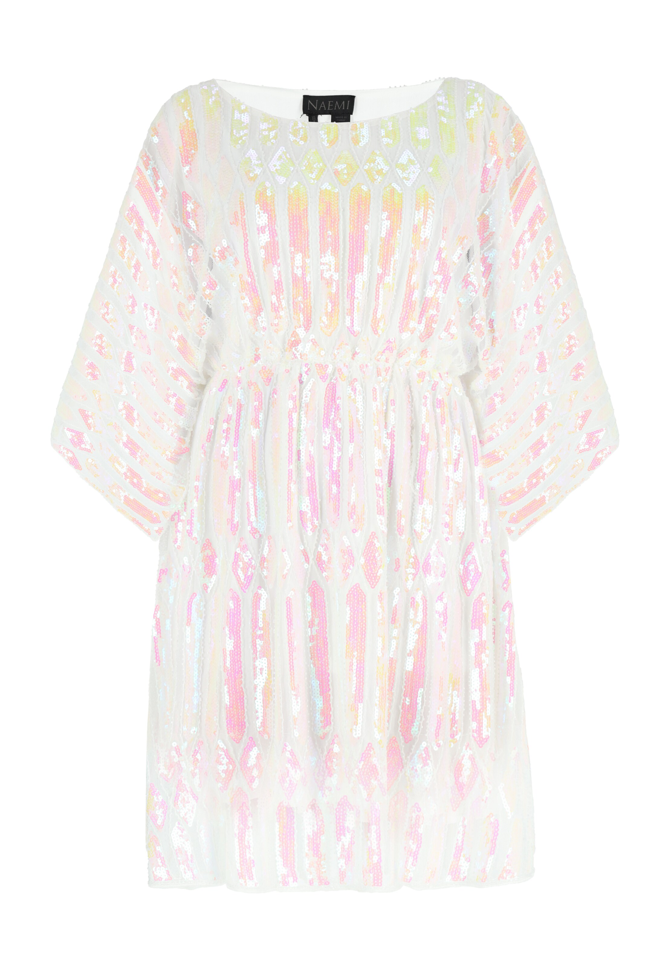 NAEMI Kokteilové šaty - žltá / svetloružová / biela, Produkt