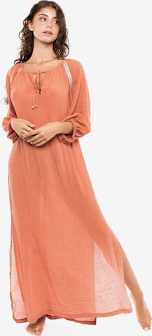 Pink LabelLjetna haljina 'BEACHWEAR CREPE BOHO' - smeđa boja: prednji dio