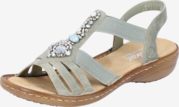 Rieker Strap Sandals in Green: front