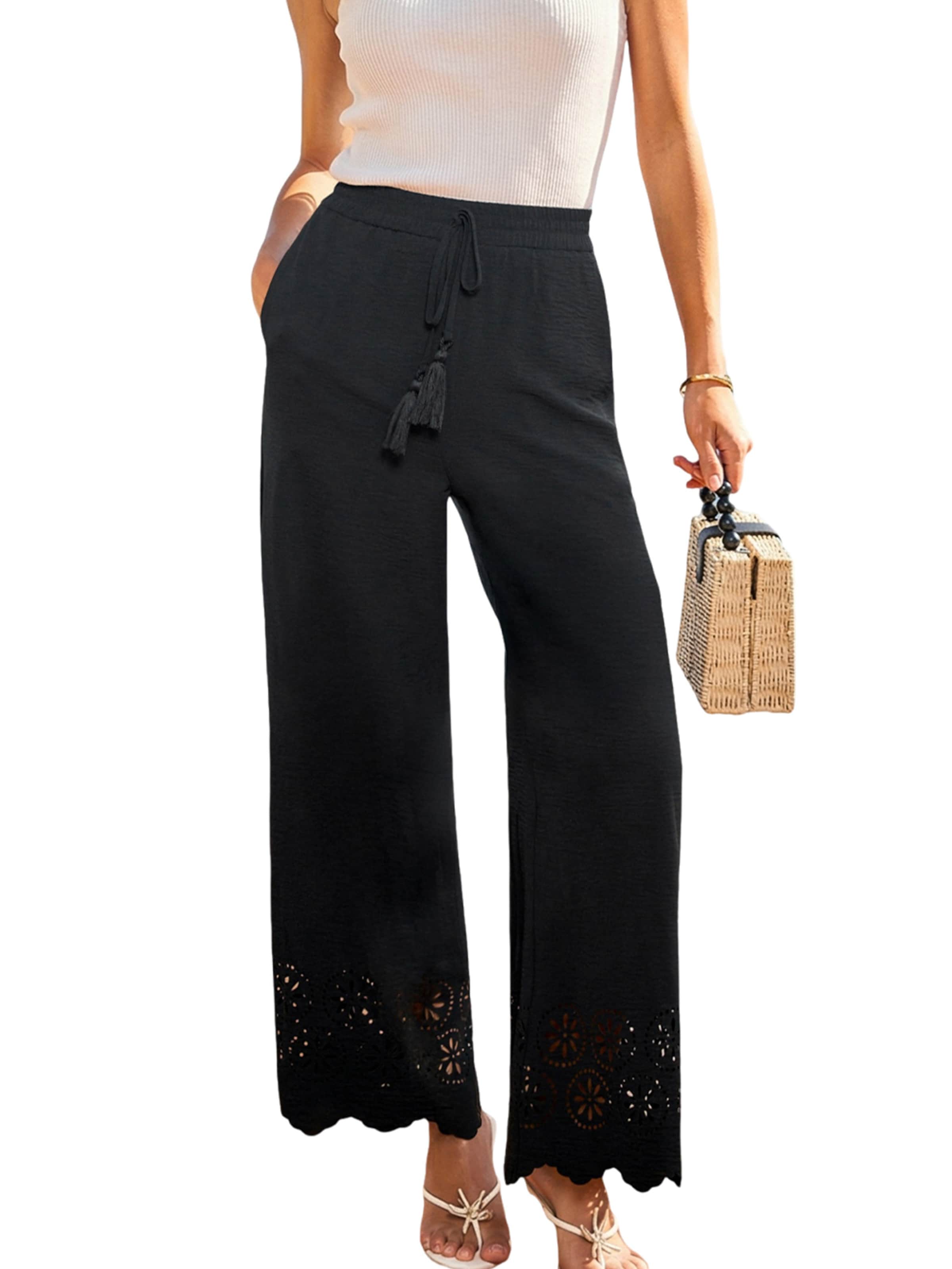 Cupshe Regular Hose 'CAA02D5M012AA'‌‌‌‌‌ in Schwarz: Vorderseite