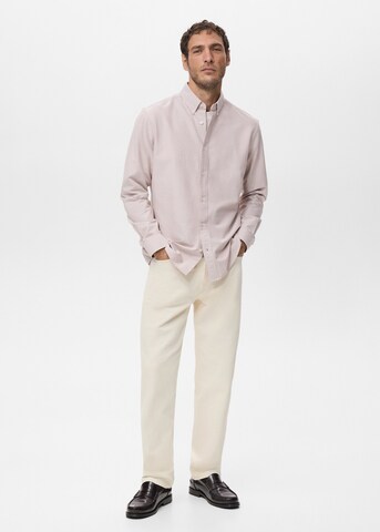 MANGO MAN Regular fit Button Up Shirt 'Oxford' in Pink