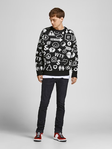 JACK & JONES Pulóver 'INFO' - fekete