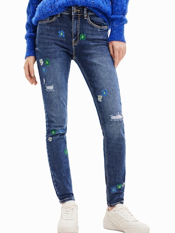 Desigual Skinny Džíny – modrá: přední strana