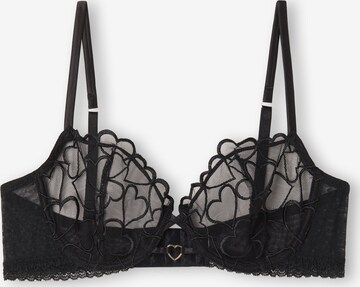 INTIMISSIMI Balconette Bra 'QUEEN OF HEARTS' in Black: front