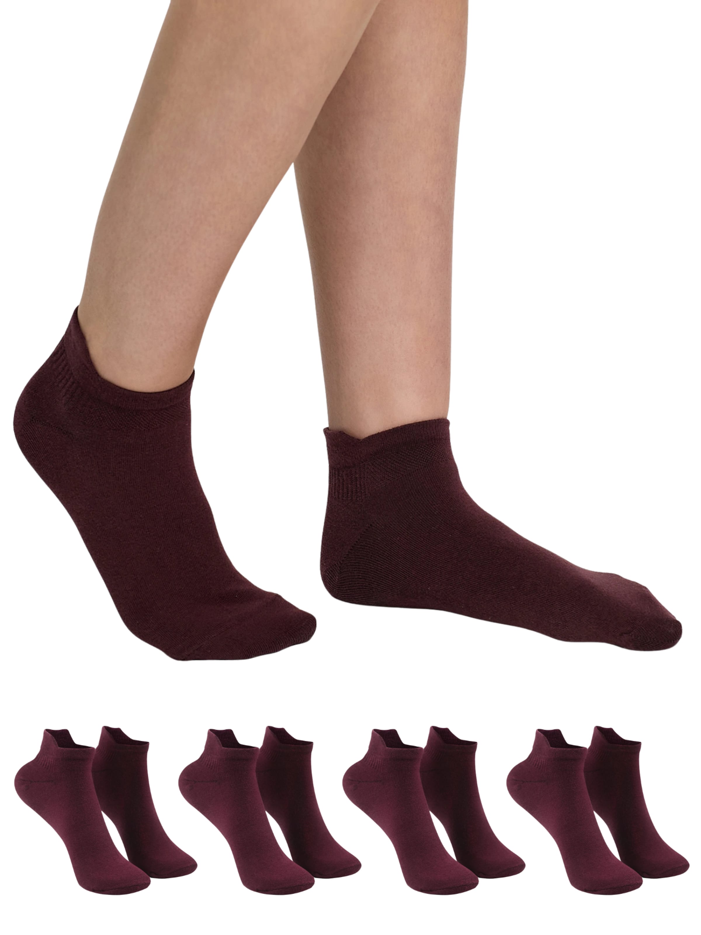 Chaussettes '4er-Pack Sneaker Socken' cfab (formerly creamy fabrics) en rouge
