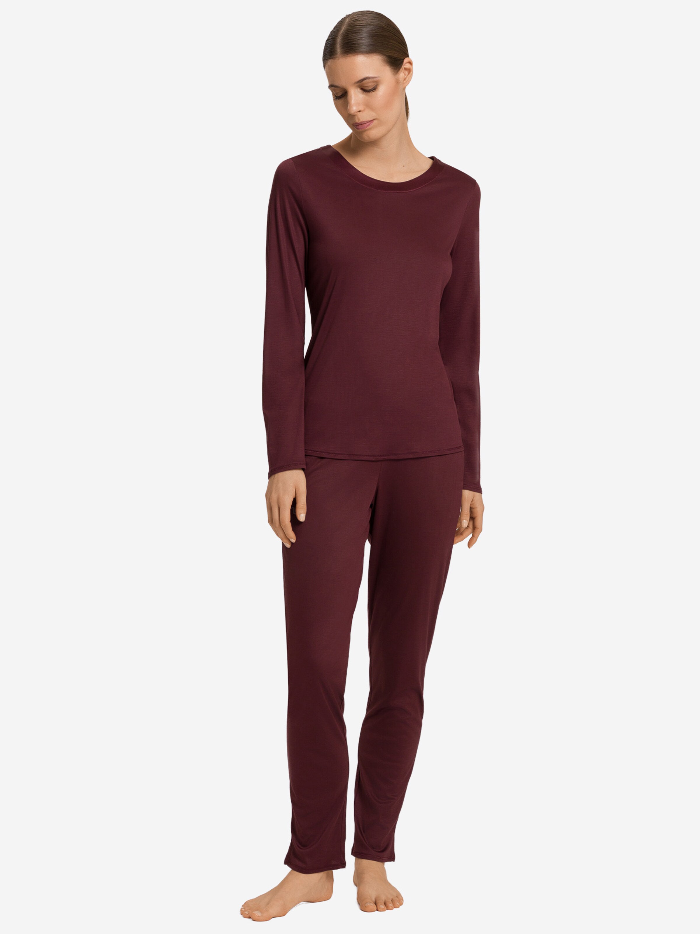 Hanro - Camisa de pijama ' Grand Central ' em castanho