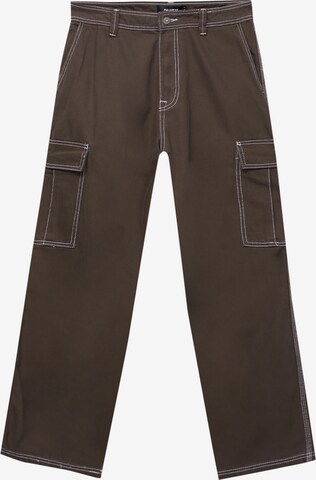 Pull&Bear Cargo trousers in Brown: front