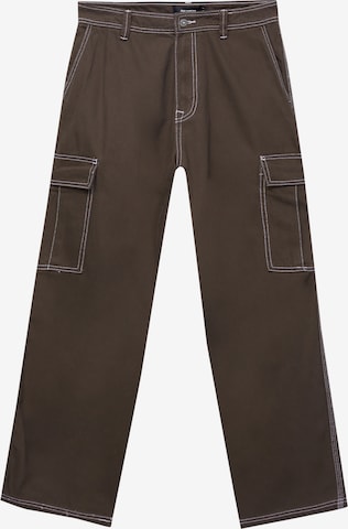 Pull&Bear Карго панталон в кафяво: отпред