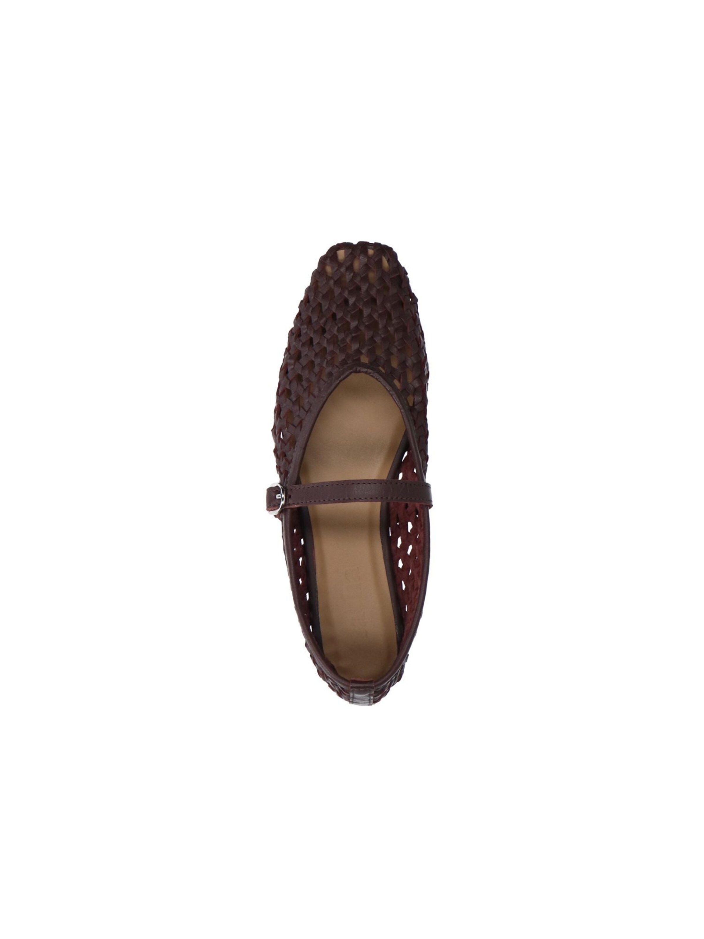 SACHA Ballet Flats with Strap in Brown