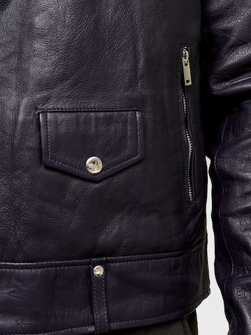 THE ODDS Overgangsjakke 'Mulberry Purple Matte Leather Jacket Men/ LMTD Edition' i sort: forside