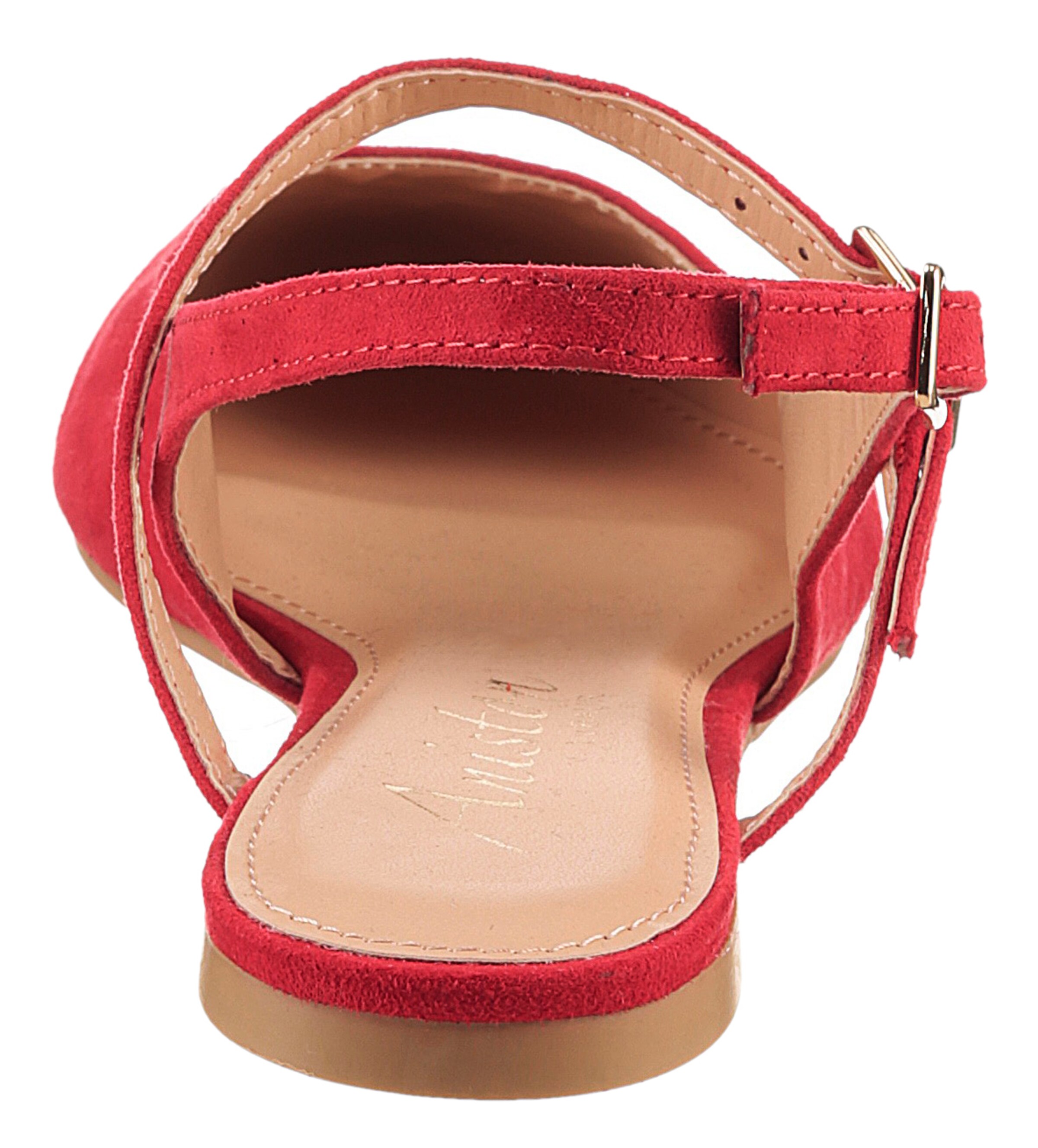 Aniston Ballet Flats with Strap in Red