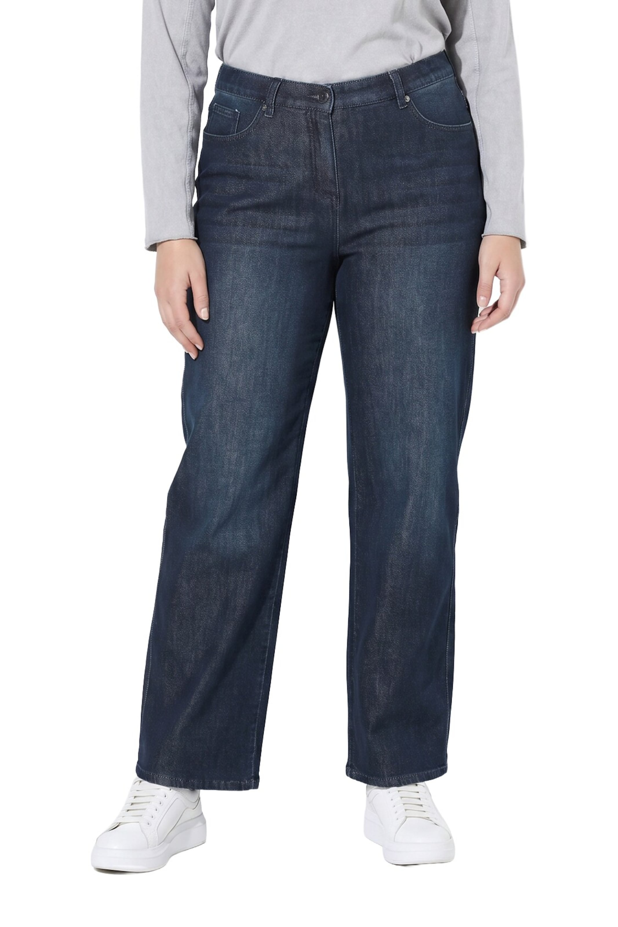 Ulla Popken Regular Jeans in Blauw: voorkant
