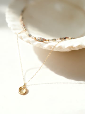 Nemomatheo Kette 'Mystic Leaf' in Beige