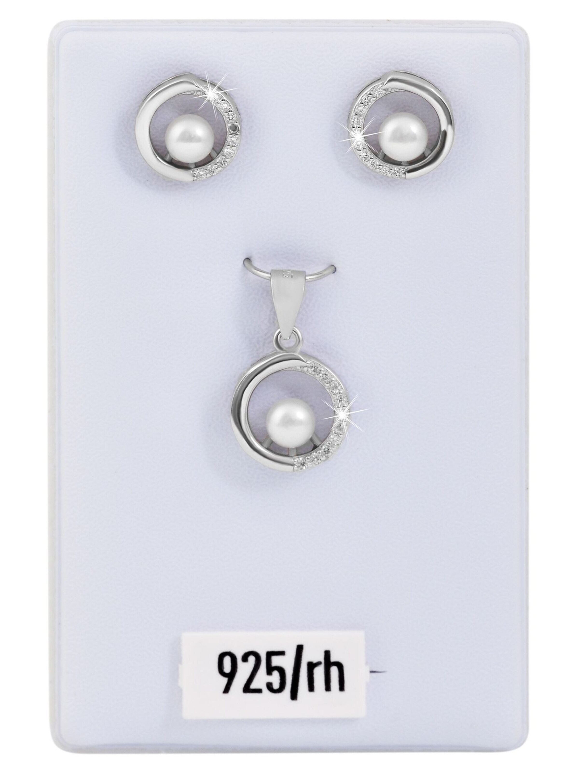 Akzent Jewelry Set '"Ediesa" aus 925 Sterlingsilber, rhodiniert, langlebig' in Silver