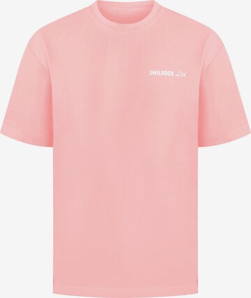 T-Shirt ' Liquid Brail ' Smilodox en rose : devant