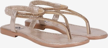 Desa - Sandalias de dedo 'Zehenstegsandalen' en oro: frente