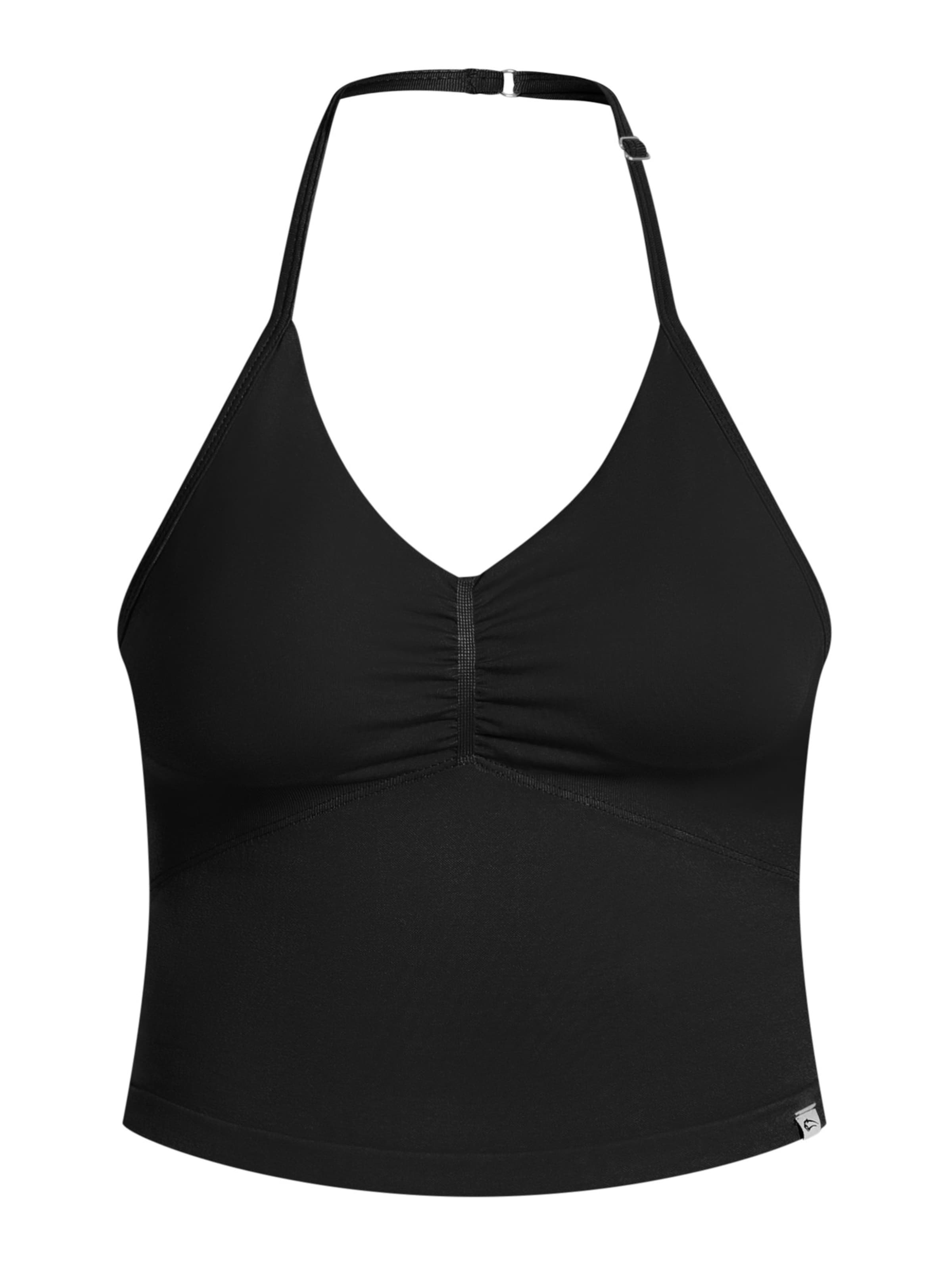 Smilodox Sporttop 'Malena' in Schwarz: Vorderseite