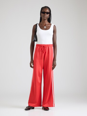 PIECES Wide leg Broek 'PCTRACK' in Rood