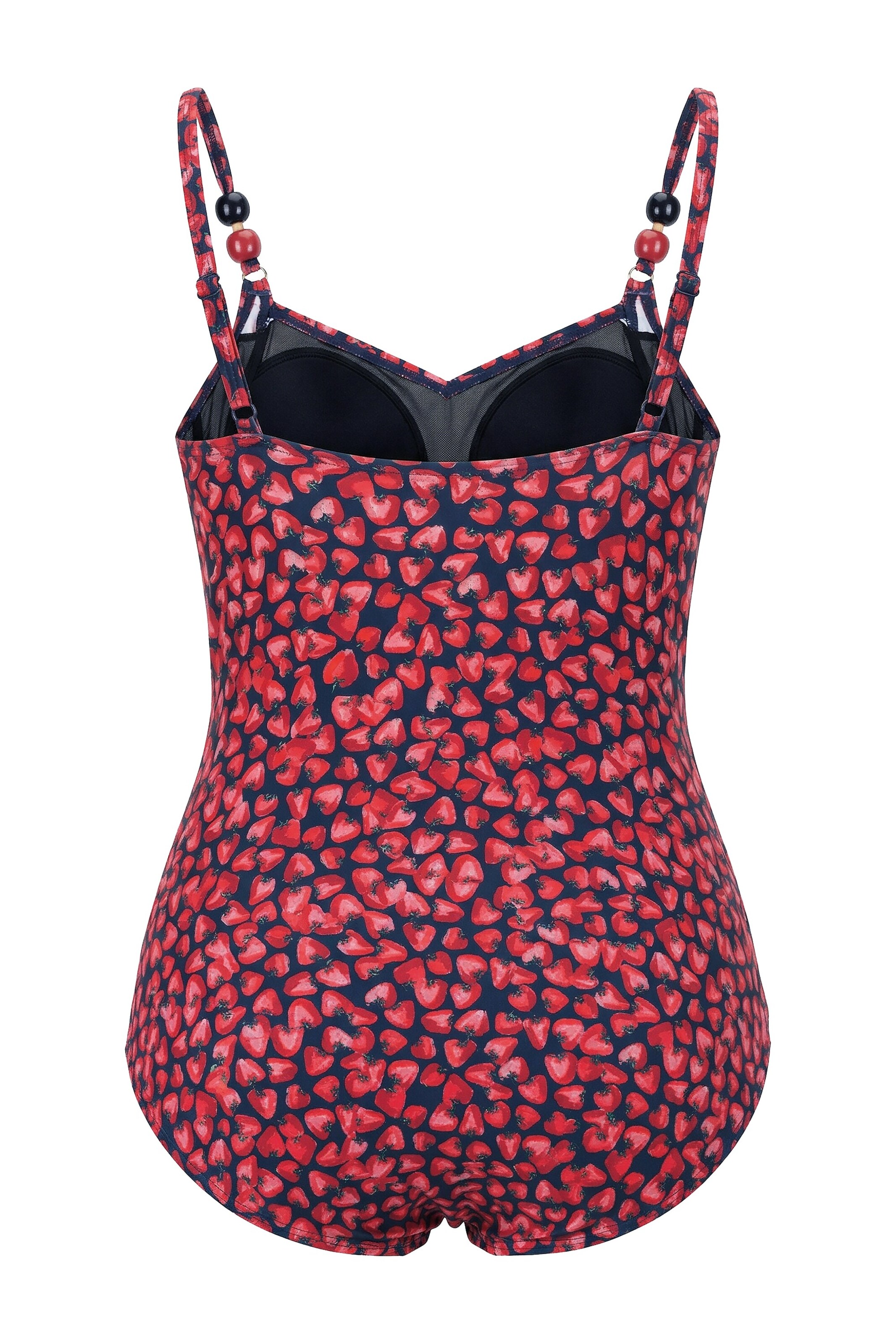 Ulla Popken Bralette Swimsuit in Red