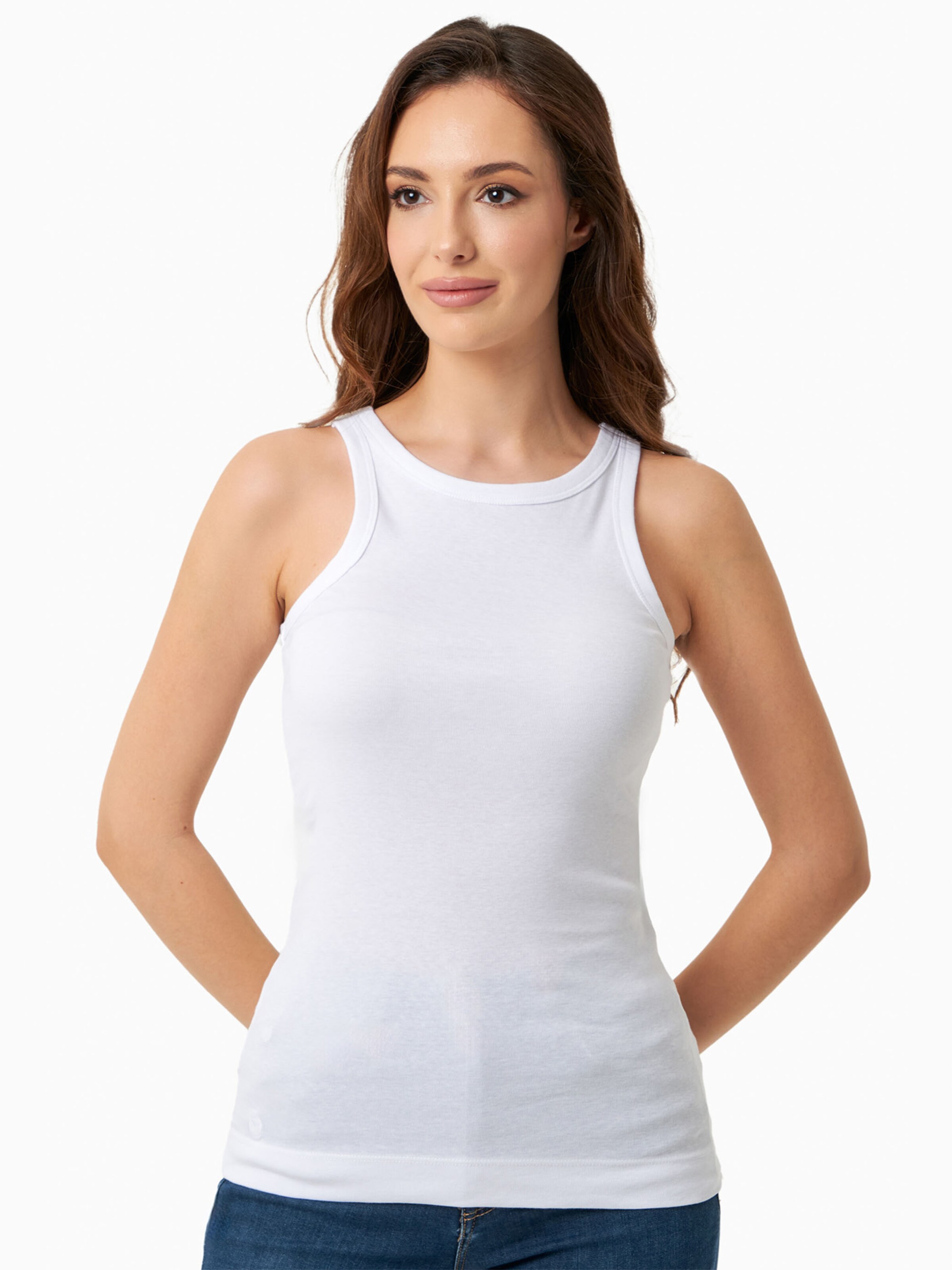 Organication Top in Weiß: Vorderseite