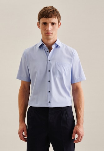 SEIDENSTICKER Comfort fit Overhemd in Blauw: voorkant
