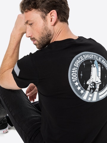 juoda ALPHA INDUSTRIES Marškinėliai 'Space Shuttle'