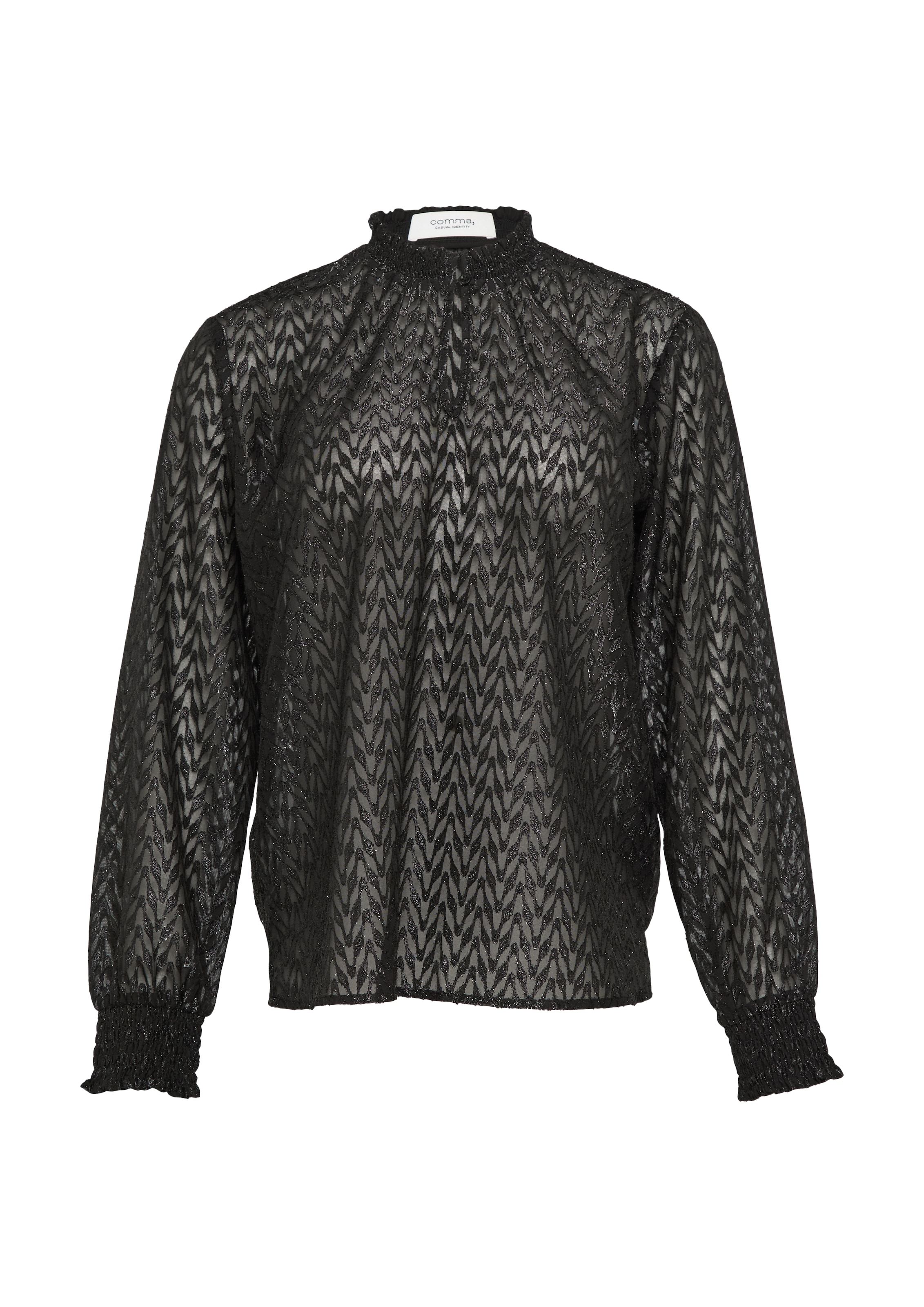 Chemisier comma casual identity en noir : devant