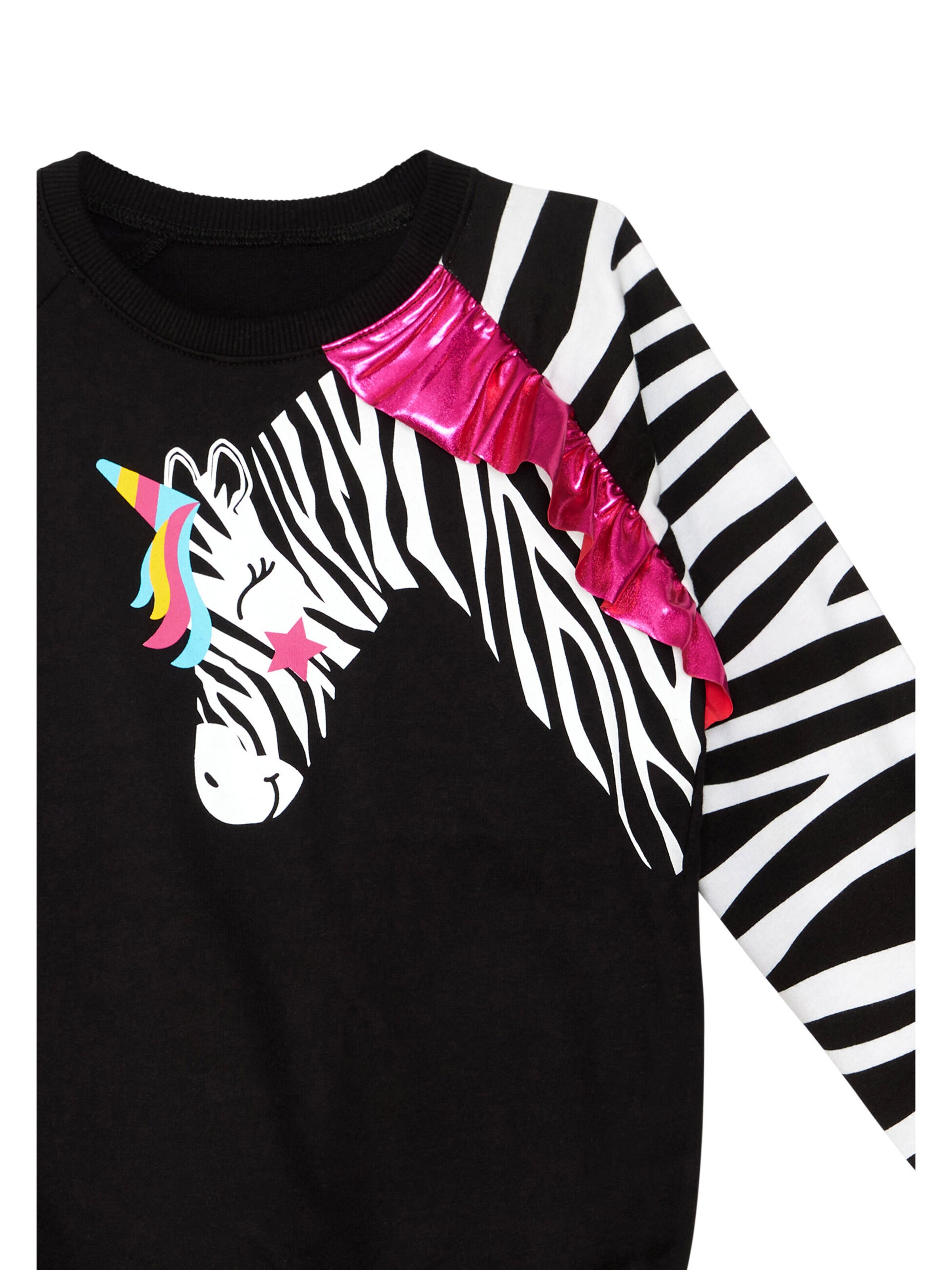 Denokids Pullover 'Zebra Ruffled' in Schwarz