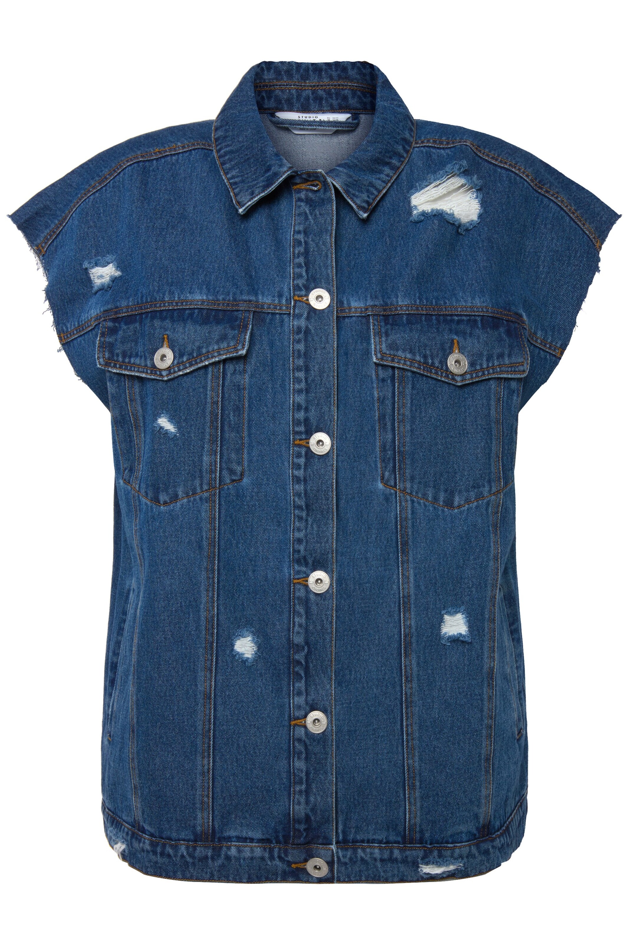 Studio Untold Weste in Blau: Vorderseite