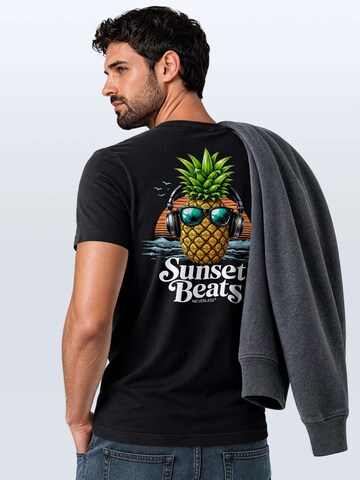 Neverless Shirt 'Sunset Beats' in Black