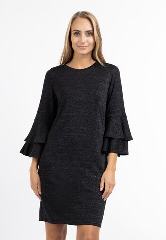 Robe Usha en noir : devant