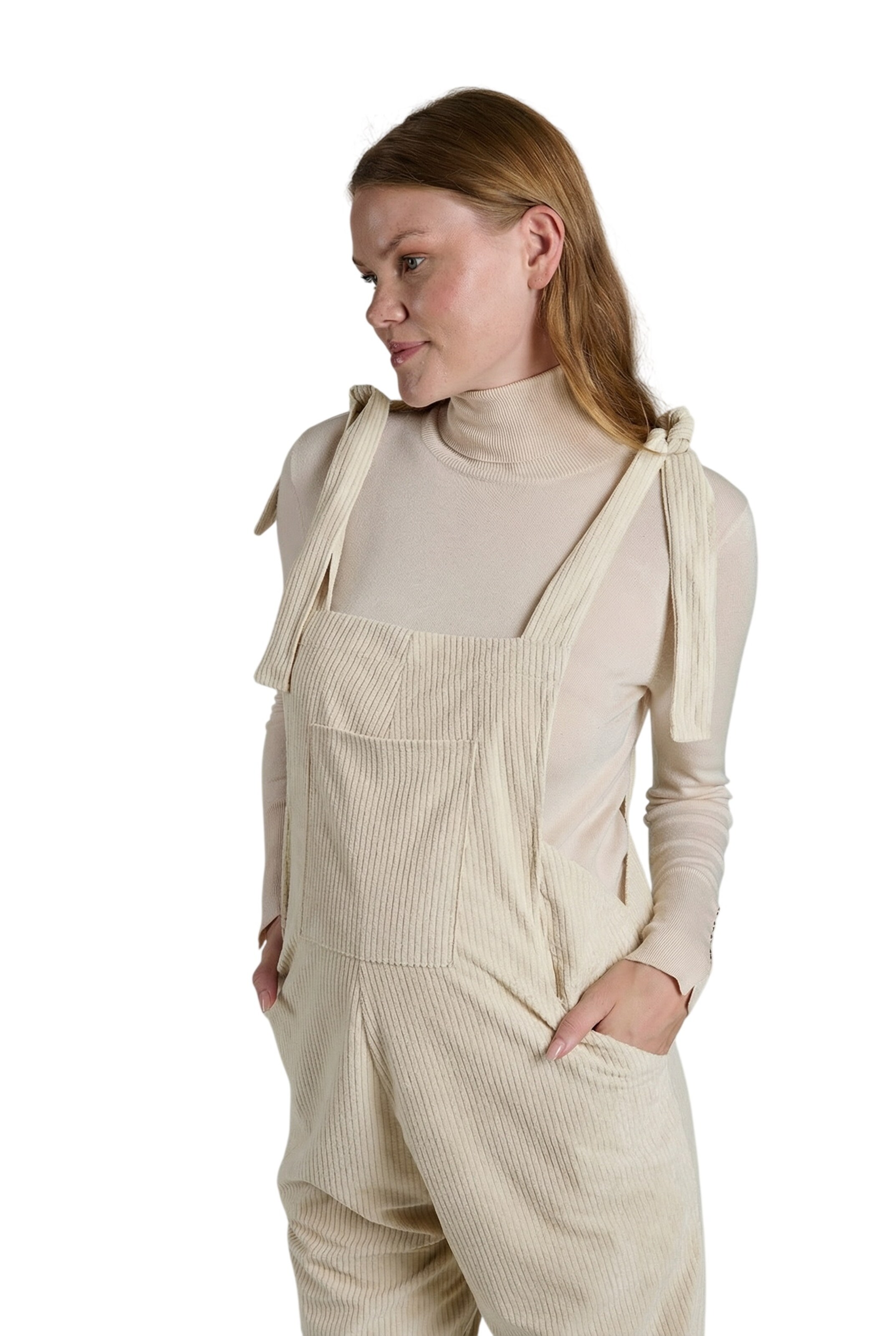 LYN MAMA Regular Dungarees in White