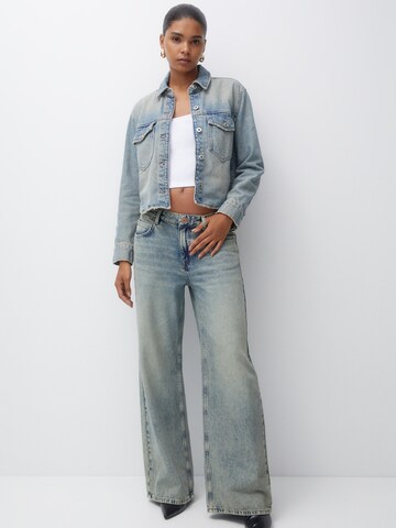 Pull&Bear Wide leg Jeans i blå