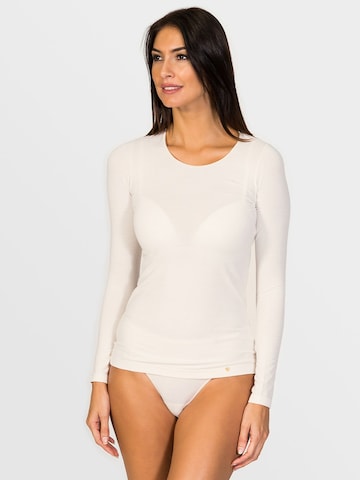zd ZERO DEFECTS Undershirt 'Artemisa Long-sleeve top soy fiber' in White: front
