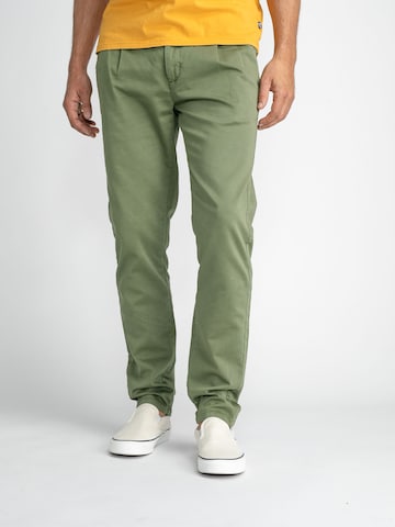 Petrol Industries Regular Chino trousers in Green: front
