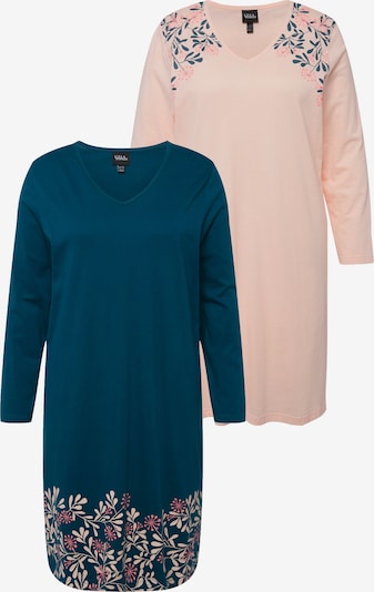 Camicia da notte Ulla Popken di colore petrolio / arancione pastello, Visualizzazione prodotti