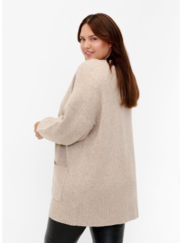 Zizzi Knit cardigan 'MCOMFY' in Beige