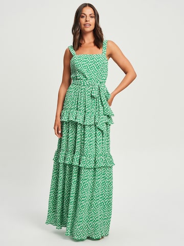 Robe 'NATALIA' Tussah en vert : devant