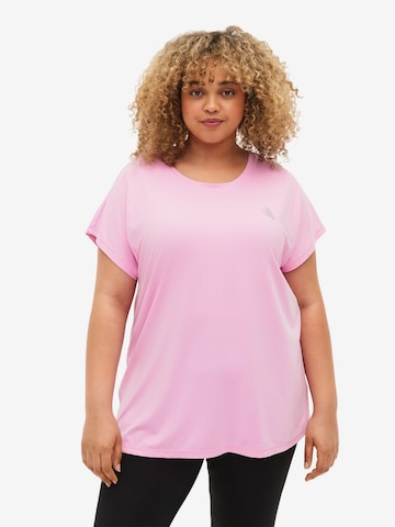 Active by Zizzi Shirts 'Abasic' i pink: forside