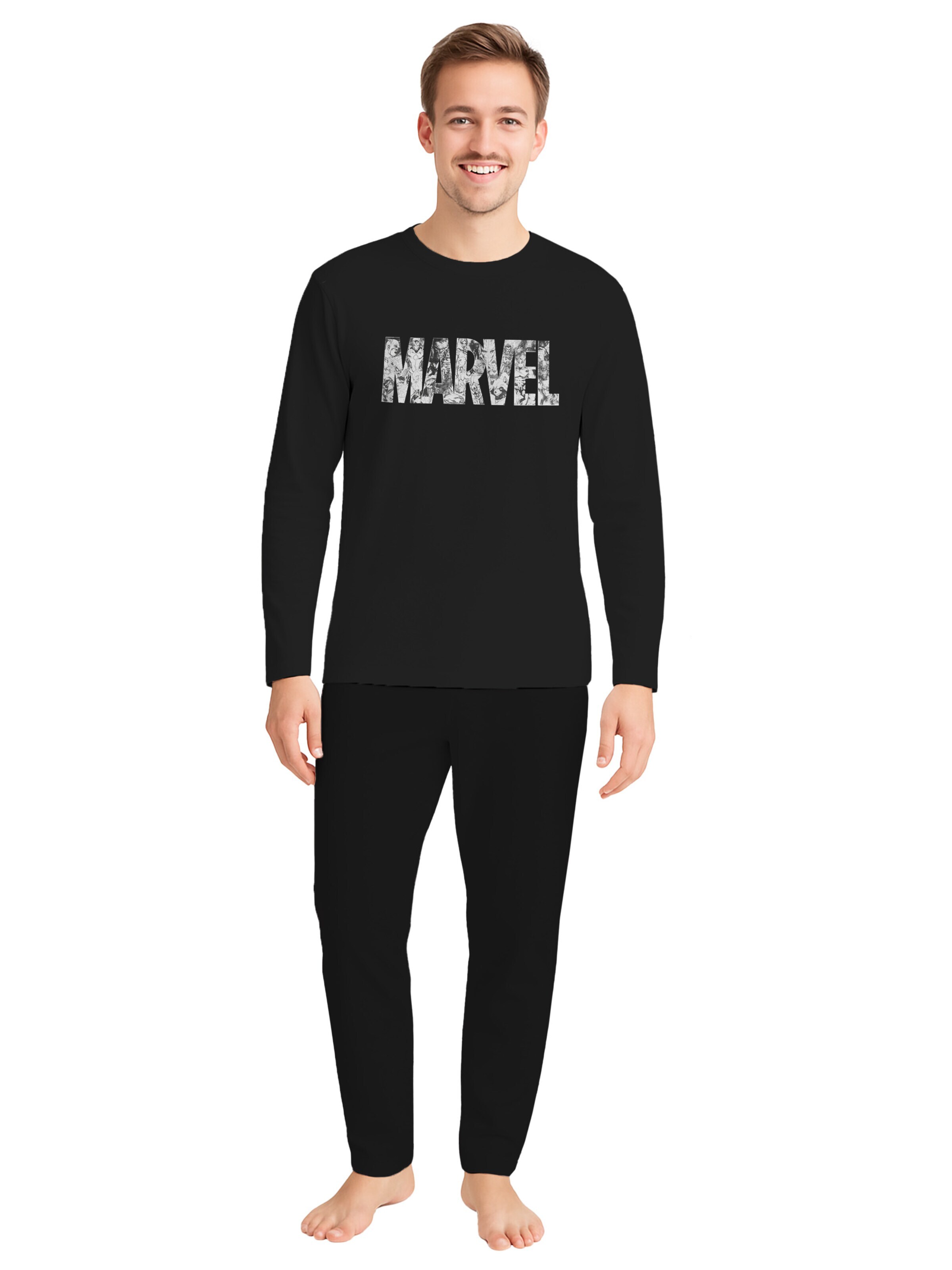 Marvel Comics Pajamas long in Black: front