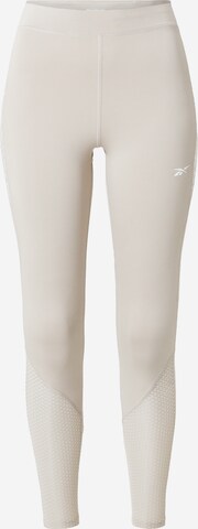 Skinny Pantaloni sport de la Reebok pe gri: față