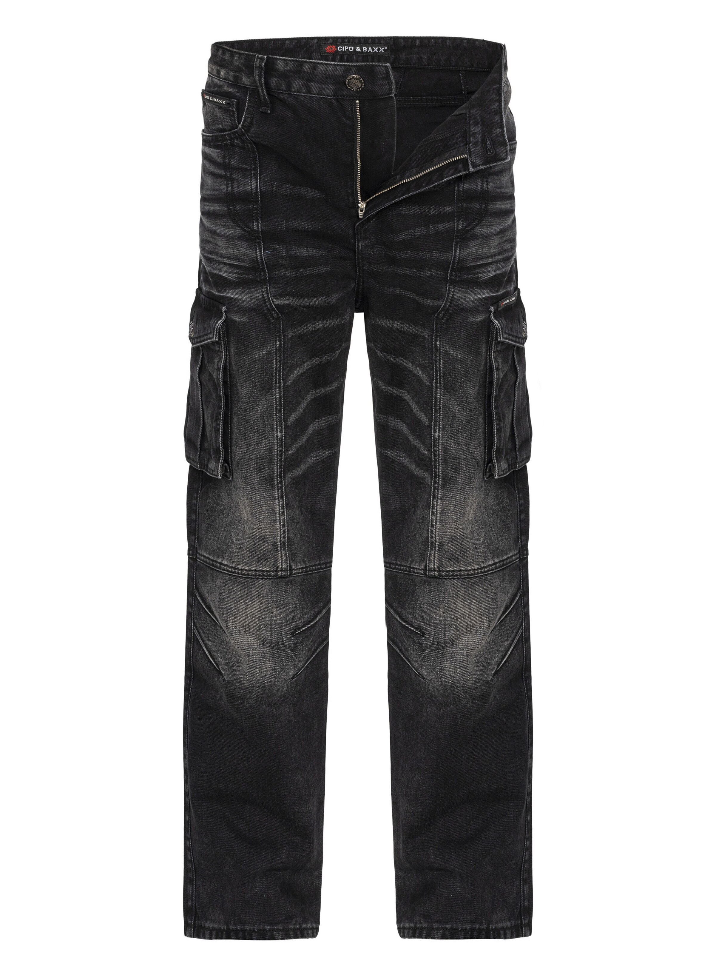 Loosefit Jeans cargo 'CD897' CIPO & BAXX en noir : devant