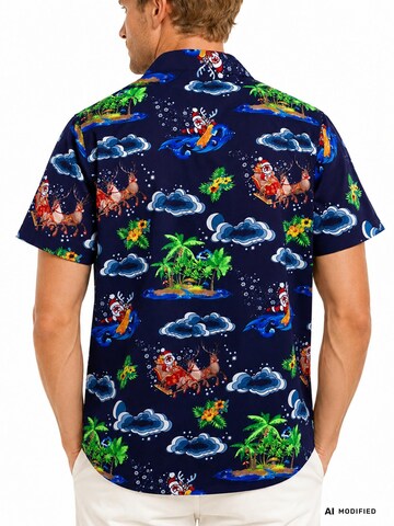 King Kameha Regular fit Overhemd 'Christmas Island' in Blauw