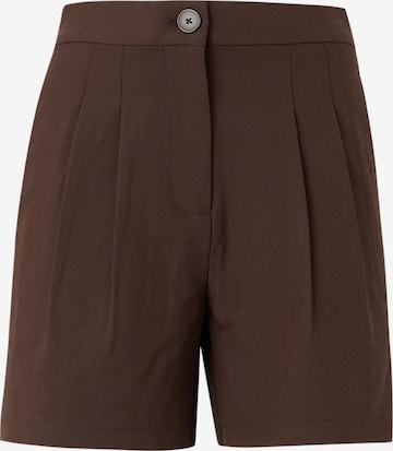 PIECES - regular Pantalón plisado 'PCBosella' en marrón: frente