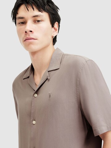 AllSaints - Regular Fit Camisa 'VENICE' em castanho